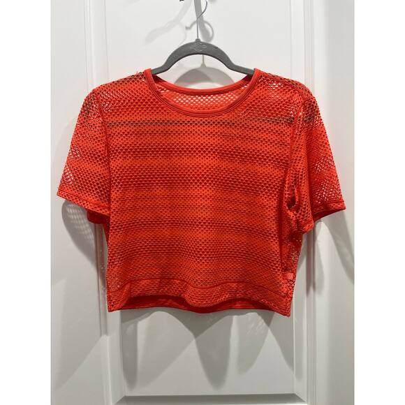 Lululemon Sweat Your Heart Out Short Sleeve in Hot Sunset Sz 6 - Picture 2 of 7